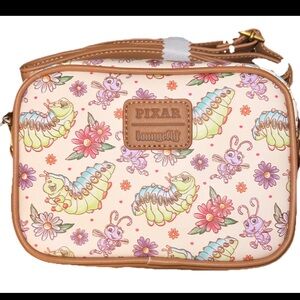 Loungefly Pixar A Bug’s Life Cream and Brown Crossbody Camera Bag